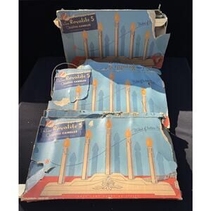 3 Vintage Christmas Light Deluxe Royalite Plastic Candle Candolier Candles